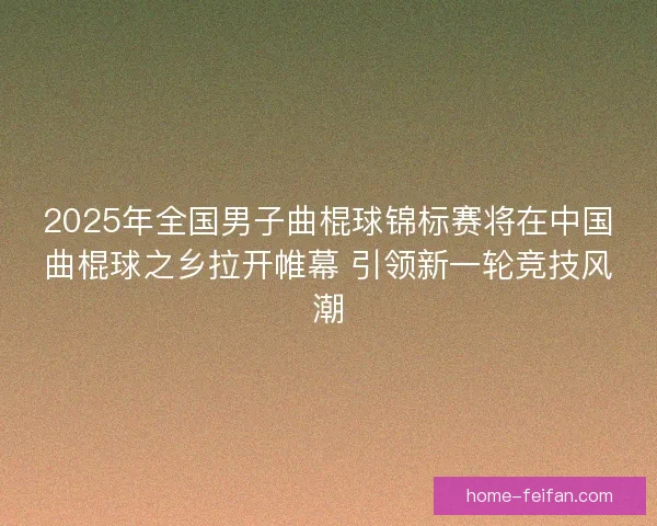 2025年全国男子曲棍球锦标赛将在中国曲棍球之乡拉开帷幕 引领新一轮竞技风潮